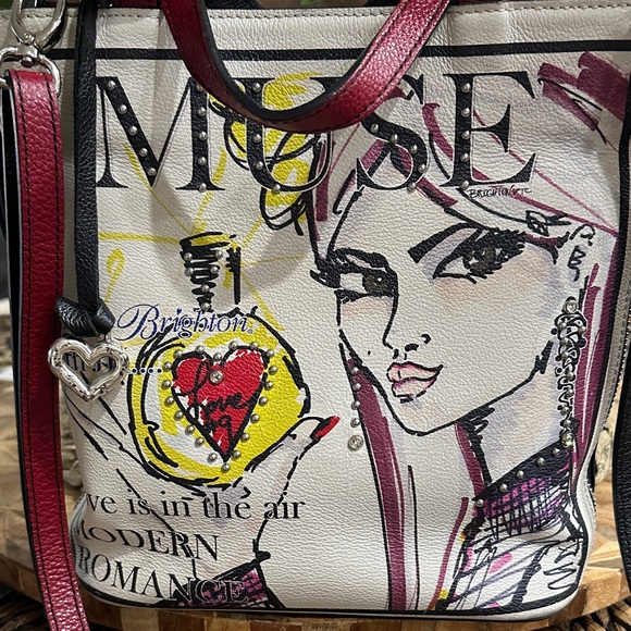 Brighton Women's Artistic Tote Bag - Red, Yellow, Black, White - Picture 1 of 7